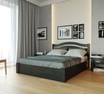 Кровать деревянная Лев Афина Нова с подьемным механизмом и нишей для белья массив Бук