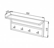 Вешалка LOFT mini Дуб Тахо / Чёрный мат MebliRoMax