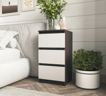 Тумба прикроватная венге темный/белый Т216