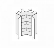 Секція верхня КутВ 90° 650х650/720 2дв Лео