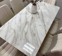 Стол кухонный раскладной золотые ножки Джем Lars / Ларс 150-190 см