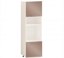 Шкаф П60.214.2Д В.4 под духовку и микроволновку Крашеный высокий глянец с печатью