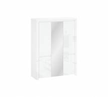 Шафка з дзеркалом Мебельбос 5d [F] 3 дверна білий глянець Lingo 151 см