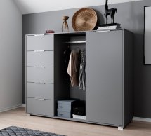 Комод Люция 1дв 5ящ Графит серый Миромарк