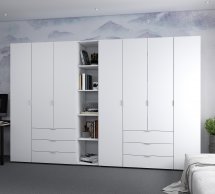 Шкаф Дорос Гелар белый с Этажеркой 7 дверной 309,4 см