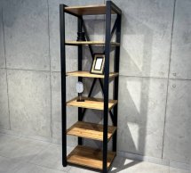 Стеллаж LOFT 600 Дуб Сонома / Чёрный мат MebliRoMax