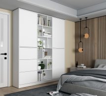 Шкаф Дорос Морган 3 дверный с 3-мя ящиками белый 180 см