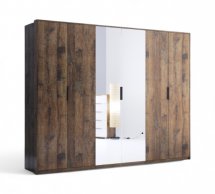 Шкаф 6дв с зеркалом Миромарк Квадро 6 дверный дуб барокко 272 см