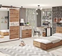 Модульна дитяча Oxford/Оксфорд Комфорт меблі Дуб золотий/Білий глянець