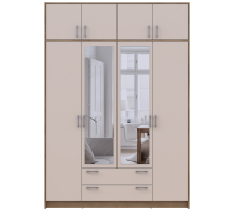 Шкаф для одежды Дорос Ронди кашемир с зеркалом и антресолей 4 дверный 160 смм