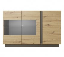 Комод з вітриною Арко / Arco 3D2W/138 Дуб Артизан/Графіт 