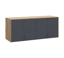 Антресоль высокая Дорос Ронди графит 4-дверная 160 см