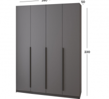 Шафа Mebelstar Оскар чотирьохдверна 160 см Антрацит 160 см