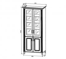 Витрина REG2D2W Канди Белый альпийський / Дуб стирлинг / Белый матовий