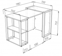 Стіл трансформер LOFT Дуб Сонома / Чорний мат MebliRoMax