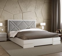 Ліжко дерев'яне з м'якою вставкою ArborDrev Лоренс Сосна / Бук