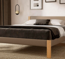 Ліжко дерев'яне з м'якою вставкою ArborDrev Лофт Сосна / Бук