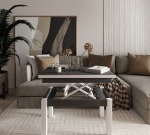 Стол-трансформер B-Fly Графит/Белые ноги