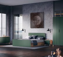 Модульна спальня Line/Лайн Київський Стандарт Дуб Аппалачі/Хакі софт