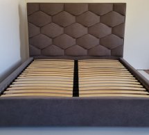 Ліжко м'яке двоспальне Городок меблі Алексіс з підйомним механізмом та нішею для білизни