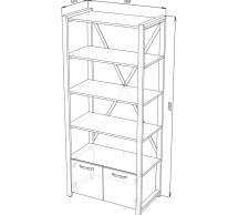 Стеллаж LOFT 900 2Д Дуб Сонома / Чёрный мат MebliRoMax