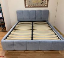 Ліжко м'яке Файні меблі Полоска 2 з підйомним механізмом та нішею для білизни