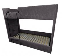 Ліжко двоярусне дитяче м'яке Городок Флаффі з підйомним механізмом