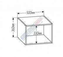 Антресоль А50.36.1Д Бар глубокая Крашеный высокий глянец с печатью