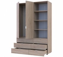 Шкаф для одежды Дорос Гелар дуб сонома 2-х дверная с пеналом 137,5 см