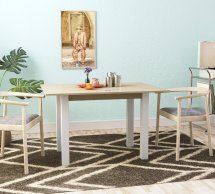 Стол-трансформер Dinner Glass Белый бриллиант/Белые ноги/Белое стекло