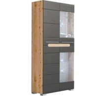 Шкаф 2Д Бьянко (стекло) Графит