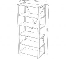 Стеллаж LOFT 900 Дуб Сонома / Чёрный мат MebliRoMax