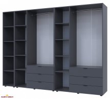 Шкаф для одежды Дорос Гелар графит 6 дверной с пеналом 292,4 см