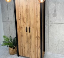 Шкаф 2Д LOFT Дуб Сонома / Чёрный матовый MebliRoMax