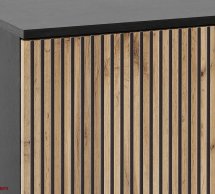 Вітрина низька Сенто / Sento WT104 з підсвіткою чорний/дуб вотан Perfect Home ширина 103 см.