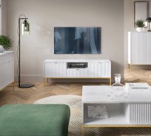 Модульна вітальня Білий/Золоті ніжки Nova