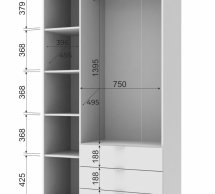 Шафа Гелар 2+3 Дорос 6 дверна дуб сонома 233 см