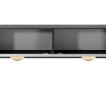 Тумба под ТВ Lante/Ланте RTV163 2D Черный золотые ножки Perfect Home Ширина 163 см