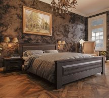 Кровать двуспальная деревянная ЧДК Элит NEW Щит Сосна