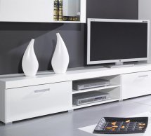 Тумба ТВ белый/белый глянец Samba