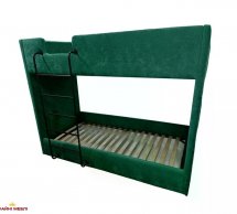 Ліжко двоярусне дитяче м'яке Городок Флаффі з підйомним механізмом