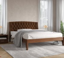 Кровать деревянная с мягкой вставкой ArborDrev Алекс Сосна / Бук