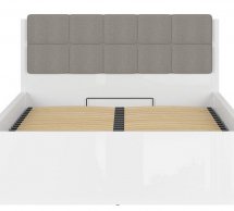 Ліжко двоспальне з м'яким узголів'ям BRW Poland LOZ/160/B Tetrix / Тетрікс з підйомним механізмом та нішею для білизни ДСП