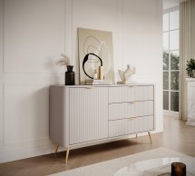 Комод 1D3S/138 Беж/Золотые ножки Lante