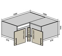 №81 Тумба верхняя угловая 100 Люкс RODOS