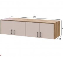 Антресоль Doros Ронді 4-дверна Дуб Артізан / Кашемір