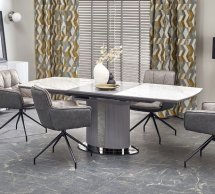 Стіл Dancan білий мармур/сірий