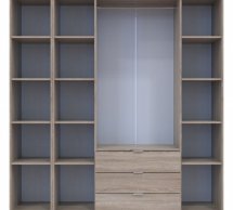Шкаф для одежды Дорос Гелар дуб сонома 4-х дверный/Зеркало 194 см