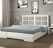 Кровать деревянная с мягкой вставкой ArborDrev Кардинал II Сосна / Бук