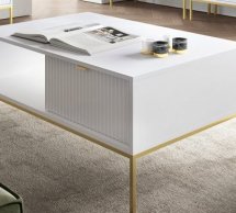 Стіл журнальний Білий/Золоті ніжки L104 Nova